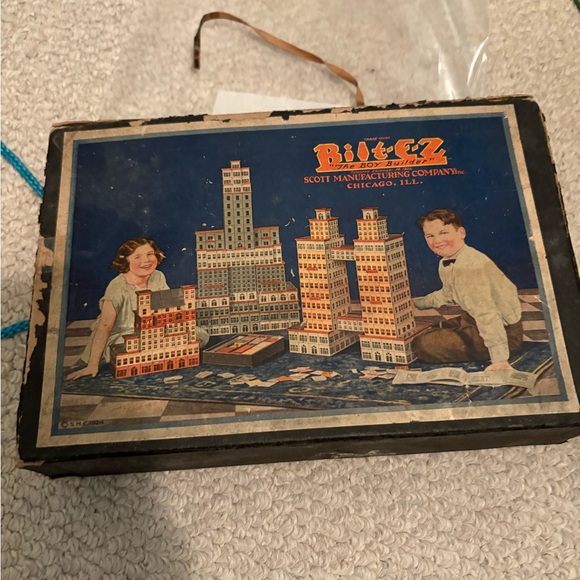 Bilt E Z Vintage Building Block Set 1924 The Boy Builder Kit rare rare